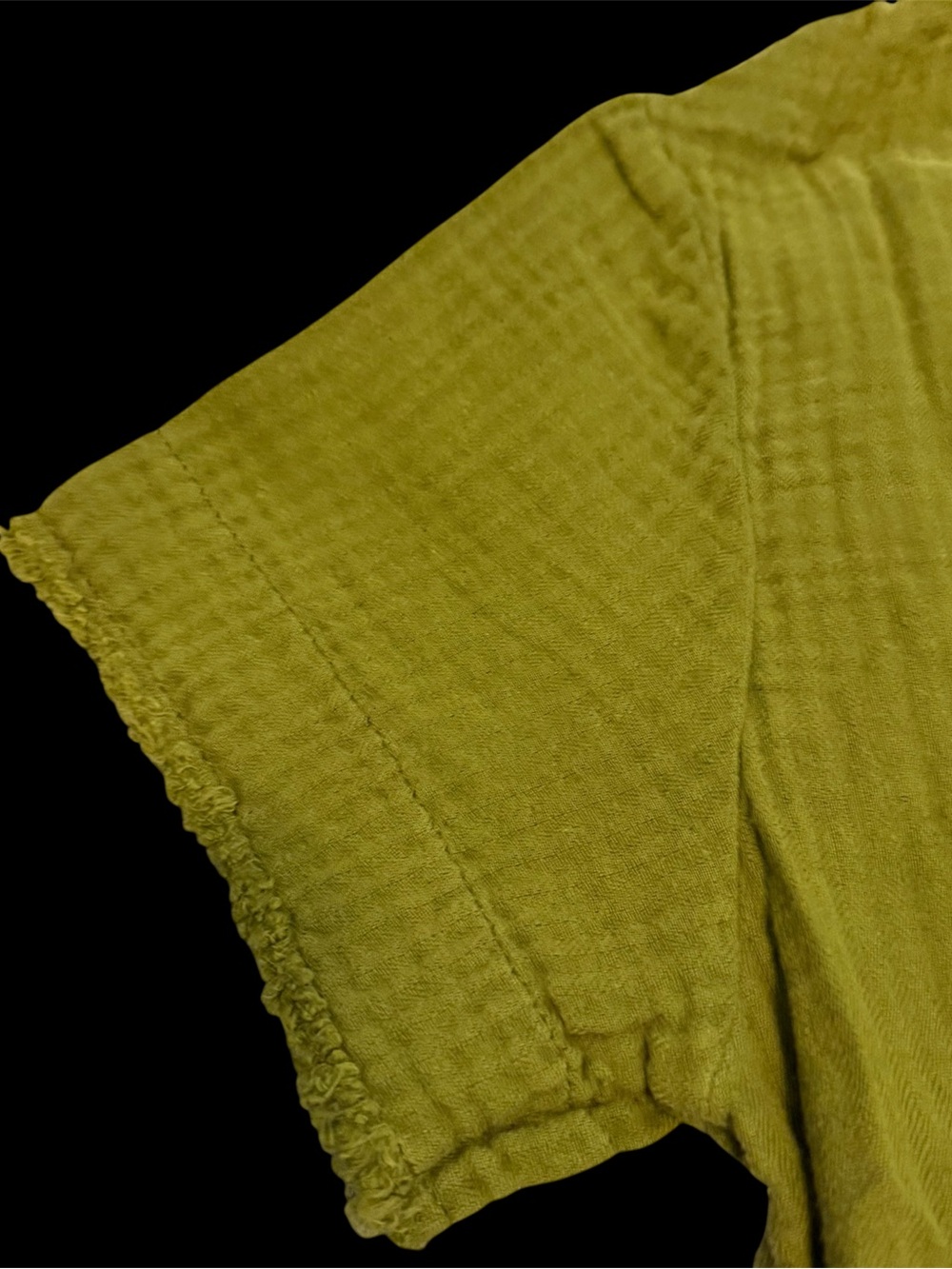 We The Free ~ Green Top ~ Boxy ~ Frayed Edges ~ Slits on Sides ~ Sz L NWOT - Picture 7 of 9